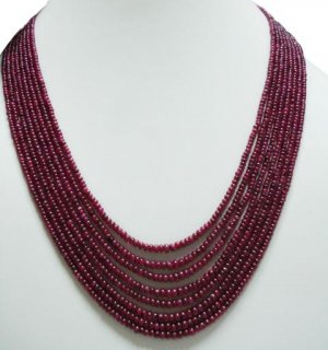 Designer Precious Natural Ruby Gemstone string  8strand