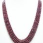 5strand Natural Red Ruby Gemstone Beads Necklace