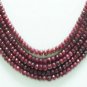 5strand Natural Red Ruby Gemstone Beads Necklace