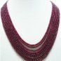 9Strand Stunning Natural Cabochon Red Ruby Necklace