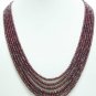 6strand Natural Red Ruby Gemstone Beads Necklace