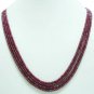4strand Natural Red Ruby Gemstone Beads Necklace