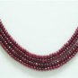 4strand Natural Red Ruby Gemstone Beads Necklace