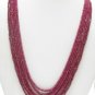 7 Strand Stunning Natural Cutting Ruby Beaded Necklace