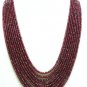 9strand Natural Red Ruby Gemstone Beads Necklace