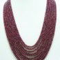 10strand Natural Red Ruby Gemstone Beads Necklace