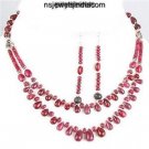 Stunning Natural Ruby Gemstone Beads & Silver Necklace