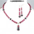 Designer Ruby & Sapphire Gemstone Beads Necklace