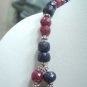 STUNNING NATURAL GEMSTONE RUBY SAPHIRE NECKLACE SILVER