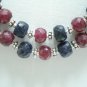 STUNNING NATURAL GEMSTONE RUBY SAPHIRE NECKLACE SILVER