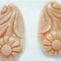 Handcrafted Natural Red Carved Flower Coral Earring