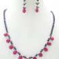 Designer Stunning blue sapphire Necklace with silver
