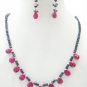 Designer Stunning blue sapphire Necklace with silver