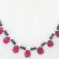 Designer Stunning blue sapphire Necklace with silver