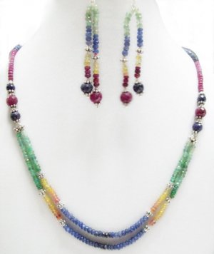 Designer Stunning  Multicolor Necklace with silver