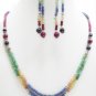 Designer Stunning  Multicolor Necklace with silver