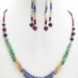 Designer Stunning  Multicolor Necklace with silver