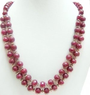 Designer Stunning Red Ruby Necklace with silver Clasp