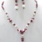 Designer Stunning Pearl & Ruby Necklace with silver