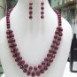 STUNNING NATURAL GEMSTONE RUBY 9 -11mm NECKLACE SILVER