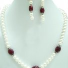 Designer Stunning fresh water pearl Necklace withsilver