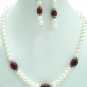 Designer Stunning fresh water pearl Necklace withsilver