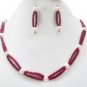 Designer Stunning pear &Red Ruby Necklace with silver