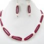 Designer Stunning pear &Red Ruby Necklace with silver
