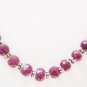 Designer Stunning Red Ruby Beaded Necklace with silver