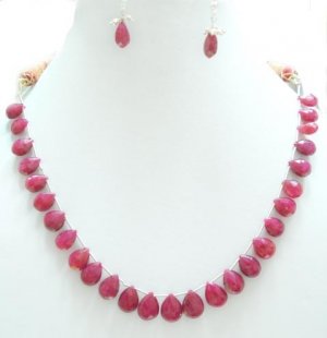 Designer Stunning Single Strands Red Ruby Necklace