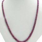 Single strand Cabochon Red Ruby Beaded Necklace