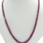 Single strand Cabochon Red Ruby Beaded Necklace