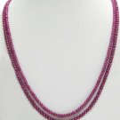 2Strand Handcrafted Cabochon Red Ruby Beaded Necklace