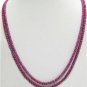 2Strand Handcrafted Cabochon Red Ruby Beaded Necklace