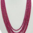 6Strand handcrafted Cabochon Red Ruby Beaded Necklace