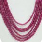 6Strand handcrafted Cabochon Red Ruby Beaded Necklace