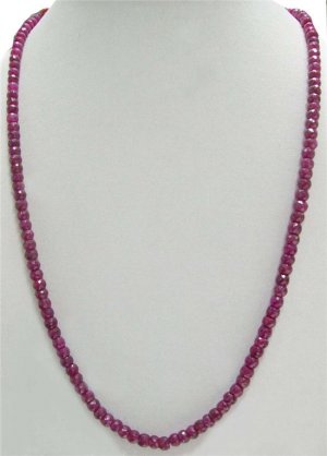 Single Strand Handcrafted African Ruby Beaded Necklace