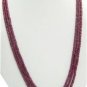 3Strand handcrafted Cabochon Red Ruby Beaded Necklace