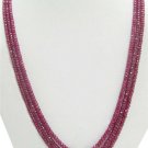 3Strand Handcrafted African Red Ruby Beaded Necklace