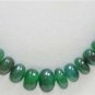 Single strand Cabochon emerald  Beaded Necklace 12-5mm