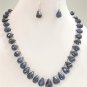 Handcrafted natural sapphire Drop & silver Necklace