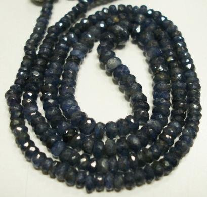 Single Strand Natural Sapphire Bead Gemstone Strand 16"