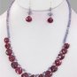 Natural Blue Sapphire & Ruby Drop with silver Necklace