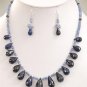 Handcrafted Tanzanite,Sapphire Drop & Silver Necklace