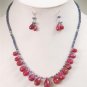 Natural Sapphire Gemstone & Ruby Drop Necklace