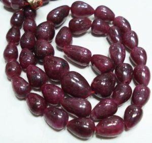 Single Strand Natural Ruby Beaded Gemstone Strand 16"