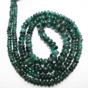 Single Strand Natural Emerald Beade Gemstone Strand 16"