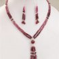 Natural Ruby Gemstone with silver beads Necklace