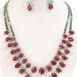 Handcrafted natural emerald & ruby drop Necklace %