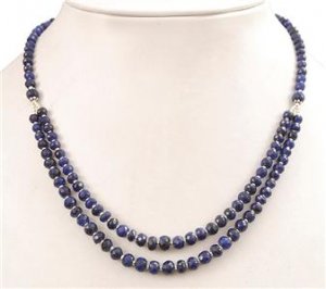 Handcrafted Natural Blue Sapphire Gemstone Necklace